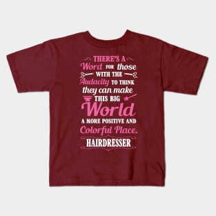 Big colorful world with hairdresser (white) Kids T-Shirt